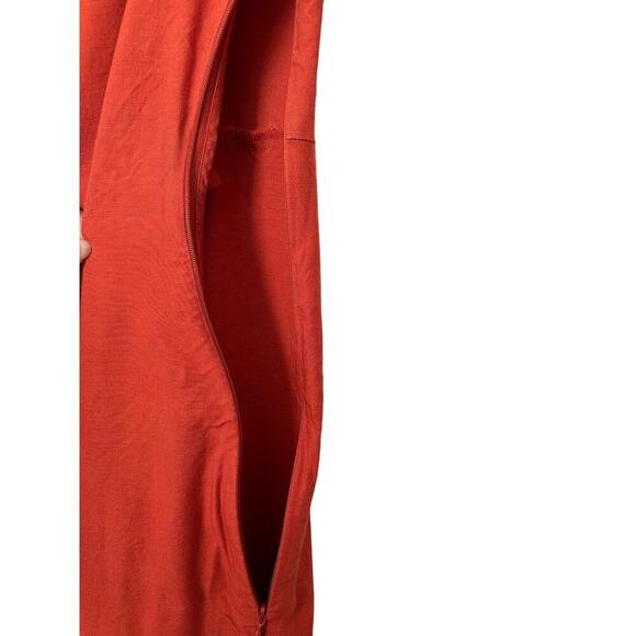 Ann Taylor Dress Womens Size 10 Cranberry Sleeveless Faux Wrap Casual Midi - Picture 5 of 14